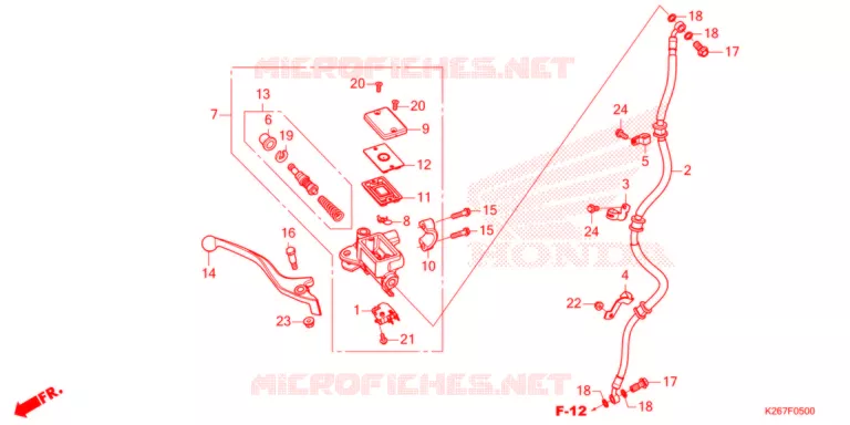 MAITRE-CYLINDRE DE FREIN AVANT CYLINDRE (MSX GROM) Honda MOTO 125 MSX 2021  MSX125M