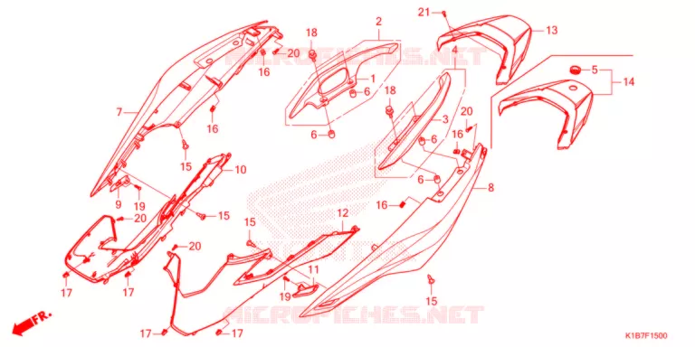 CARENAGE ARRIERE Honda SCOOTER 350 FORZA 2021  NSS350AM_6ED