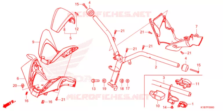 GUIDON - CARENAGE Honda SCOOTER 350 FORZA 2021  NSS350AM