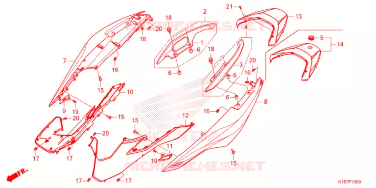 CARENAGE ARRIERE Honda SCOOTER 350 FORZA 2021  NSS350AM