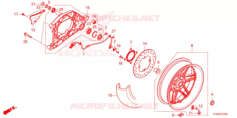ROUE ARRIERE - BRAS OSCILLANT Honda SCOOTER 350 FORZA 2021  NSS350AM