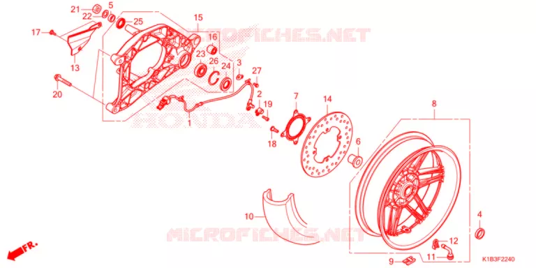 ROUE ARRIERE - BRAS OSCILLANT Honda SCOOTER 350 FORZA 2021  NSS350AM