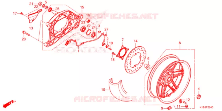 ROUE ARRIERE - BRAS OSCILLANT Honda SCOOTER 350 FORZA 2021  NSS350AM