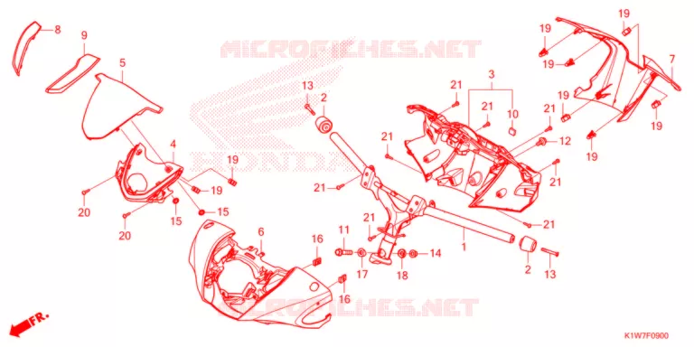 GUIDON - CARENAGE Honda SCOOTER 350 SH 2022  SH350ASM