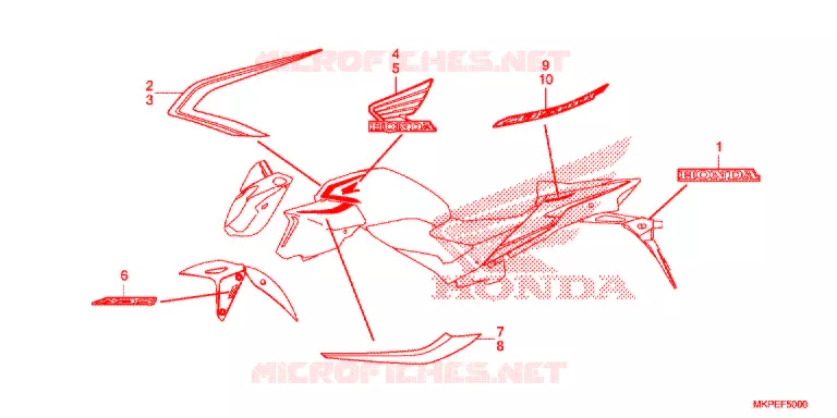 AUTOCOLLANTS Honda MOTO 500 CB 2021  CB500FAM