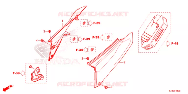 COUVERCLES LATERAUX Honda MOTO 300 CRF 2021  CRF300LRM
