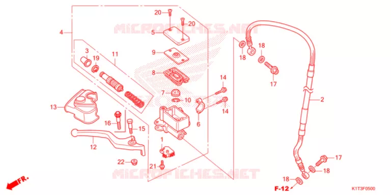 MAITRE-CYLINDRE DE FREIN AVANT CYLINDRE (CRF250LR,CRF300L/LR) Honda MOTO 300 CRF 2021  CRF300LRM