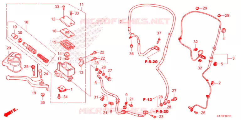 MAITRE-CYLINDRE DE FREIN AVANT CYLINDRE (CRF250LRA/300LA/LRA) Honda MOTO 300 CRF 2021  CRF300LRAM