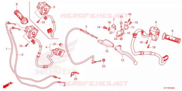 LEVIER DE GUIDON - CABLE - COMMODO Honda MOTO 300 CRF 2021  CRF300LRAM