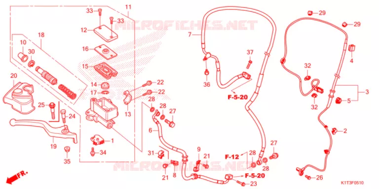 MAITRE-CYLINDRE DE FREIN AVANT CYLINDRE (CRF250LRA/300LA/LRA) Honda MOTO 300 CRF 2021  CRF300LRAM