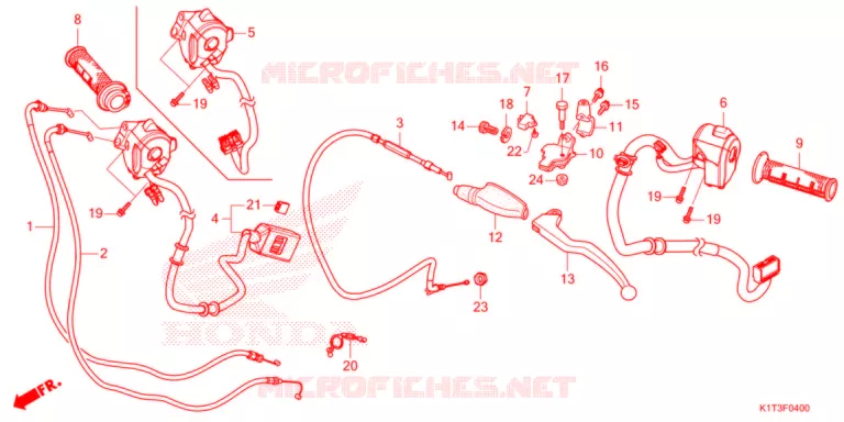 LEVIER DE GUIDON - CABLE - COMMODO Honda MOTO 300 CRF 2021  CRF300LM