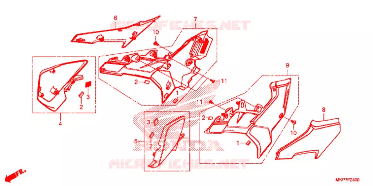 COUVERCLES LATERAUX Honda MOTO 500 CB 2021  CB500XAM
