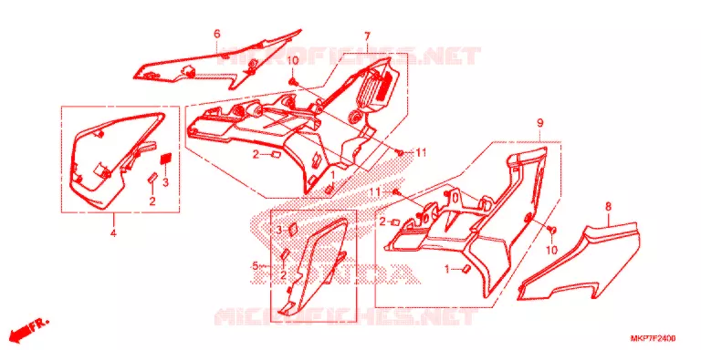 COUVERCLES LATERAUX Honda MOTO 500 CB 2021  CB500XAM
