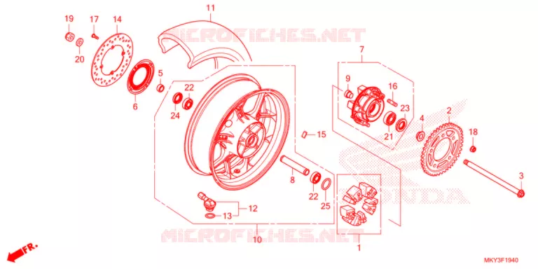 ROUE ARRIERE Honda MOTO 650 CB 2021  CB650RAM