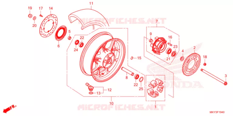 ROUE ARRIERE Honda MOTO 650 CB 2021  CB650RAM