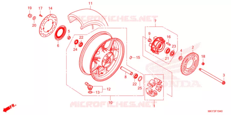 ROUE ARRIERE Honda MOTO 650 CB 2021  CB650RAM