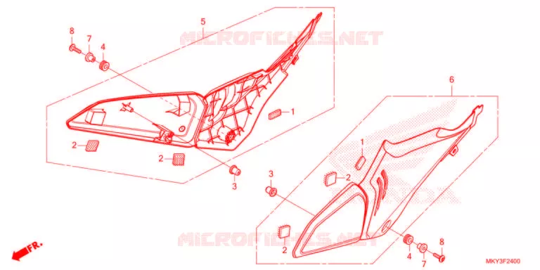 COUVERCLES LATERAUX Honda MOTO 650 CB 2021  CB650RAM