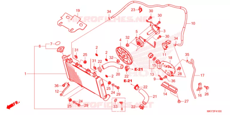 RADIATEUR Honda MOTO 650 CB 2021  CB650RAM