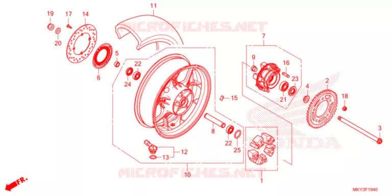 ROUE ARRIERE Honda MOTO 650 CB 2021  CB650RAM