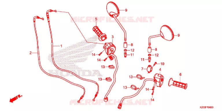 COMMODO - CABLE - RETROVISEUR Honda MOTO 125 CT 2021  CT125AL