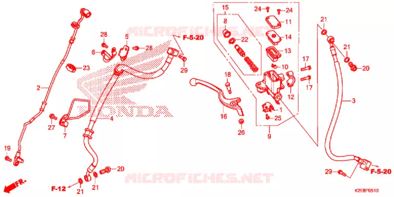 MAITRE CYLINDRE DE FREIN AVANT Honda MOTO 125 CT 2021  CT125AL