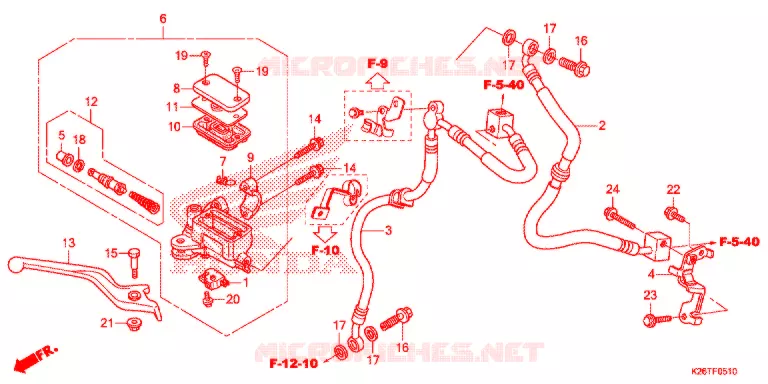 MAITRE-CYLINDRE DE FREIN AVANT CYLINDRE (ABS) Honda MOTO 125 GROM 2021  MSX125AL_TH