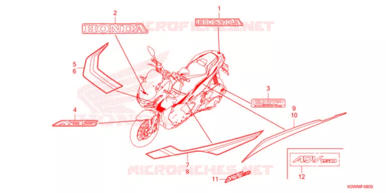 AUTOCOLLANTS Honda SCOOTER 150 ADV 2021  ADV150AM
