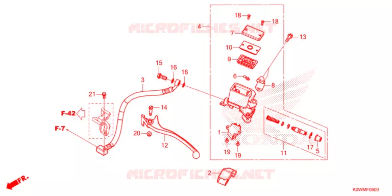 MAITRE CYLINDRE DE FREIN ARRIERE Honda SCOOTER 150 ADV 2021  ADV150AM