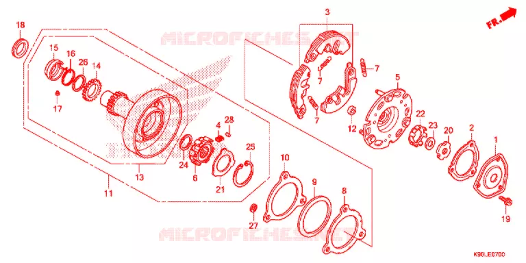 EMBRAYAGE UNIDIRECTIONNEL Honda MOTO 110 WAVE 2021  AFP110CSFL