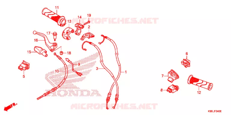 POIGNEE - COMMODO - CABLE Honda MOTO 110 WAVE 2021  AFP110CSFL