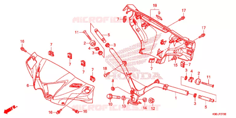 GUIDON - CARENAGE Honda MOTO 110 WAVE 2021  AFP110DFL