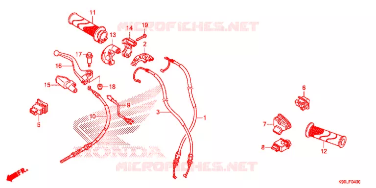 POIGNEE - COMMODO - CABLE Honda MOTO 110 WAVE 2021  AFP110DFL
