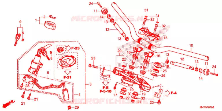 GUIDON - TE DE FOURCHE Honda MOTO 500 CB 2020  CB500FAL