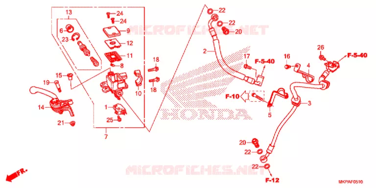 MAITRE-CYLINDRE DE FREIN AVANT CYLINDRE (CBR500RA) Honda MOTO 500 CBR 2021  CBR500RAM