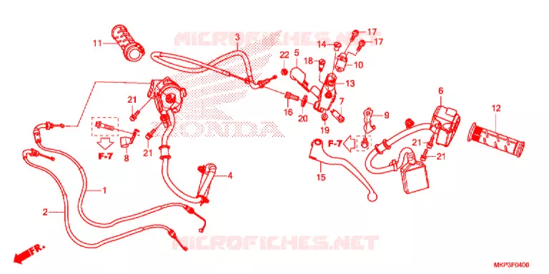 LEVIER DE GUIDON - CABLE - COMMODO Honda MOTO 500 CBR 2021  CBR500RAM