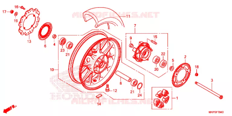 ROUE ARRIERE Honda MOTO 500 CBR 2021  CBR500RAM