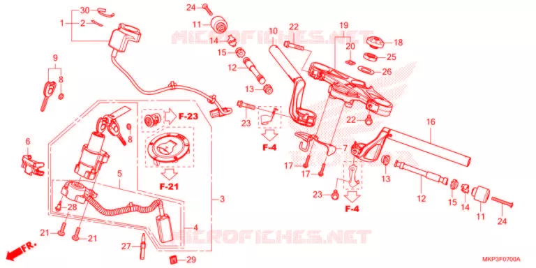 GUIDON - TE DE FOURCHE Honda MOTO 500 CBR 2021  CBR500RAM