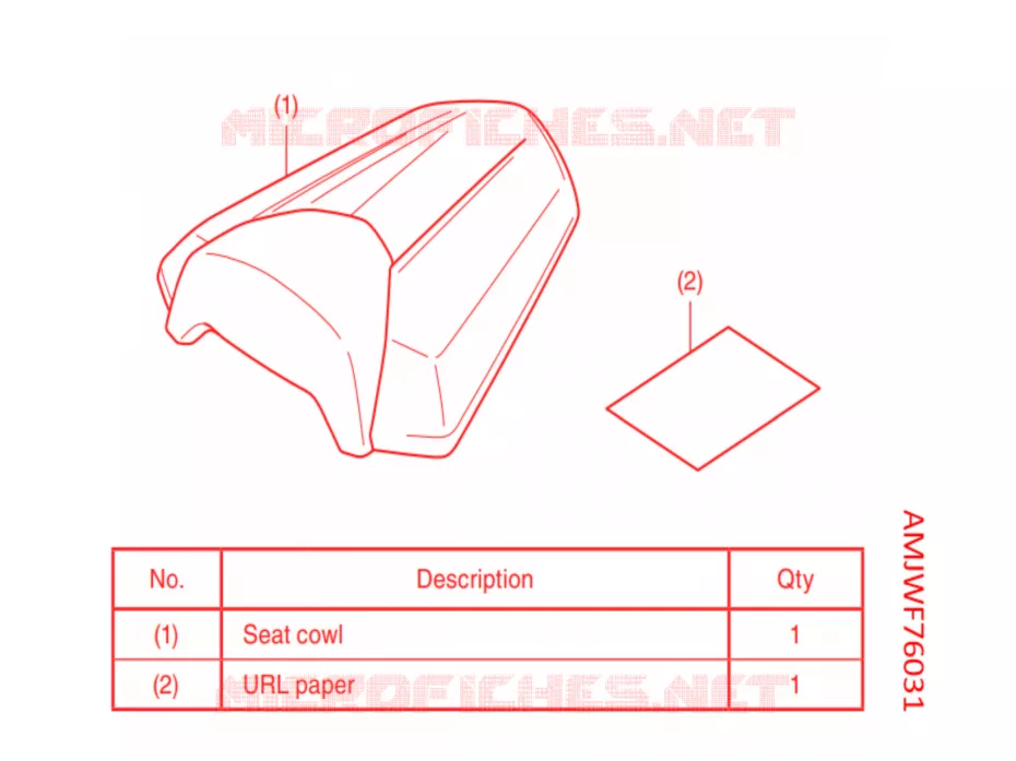 KIT,SEAT COWL *NHA96P* Honda MOTO 500 CBR 2021  CBR500RAM