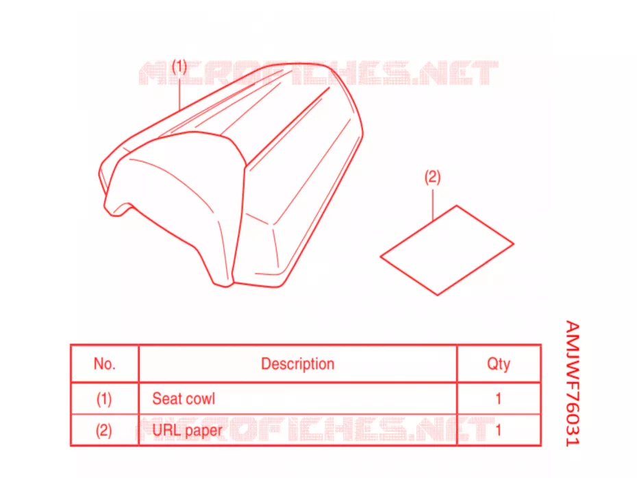 KIT,SEAT COWL *NHA96P* Honda MOTO 500 CBR 2021  CBR500RAM