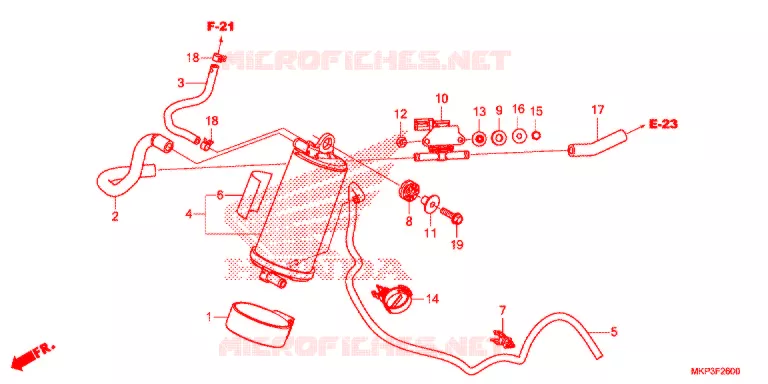SYSTÈME DE RECYCLAGE DES GAZ Honda MOTO 500 CBR 2021  CBR500RAM