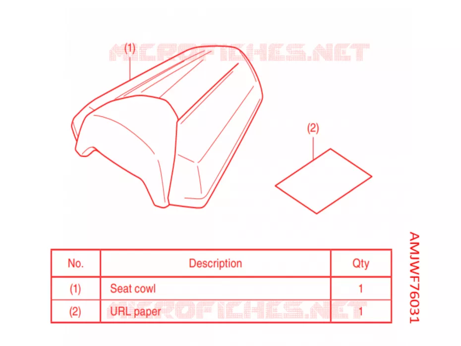 KIT,SEAT COWL *NHA96P* Honda MOTO 500 CBR 2021  CBR500RAM