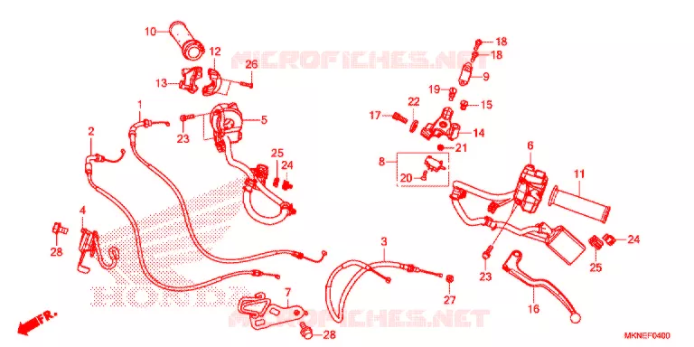LEVIER DE GUIDON - CABLE - COMMODO Honda MOTO 650 CBR 2020  CBR650RAK