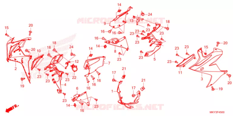 CARENAGES LATERAUX AVANT Honda MOTO 650 CBR 2021  CBR650RAM