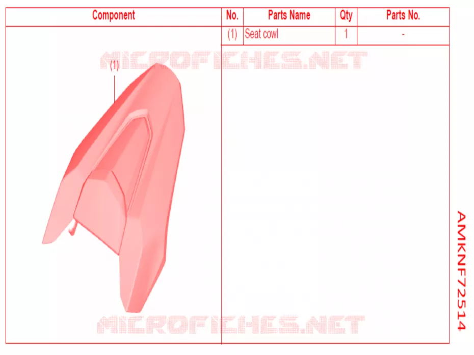 KIT,SEAT COWL *NH436M* Honda MOTO 650 CBR 2021  CBR650RAM