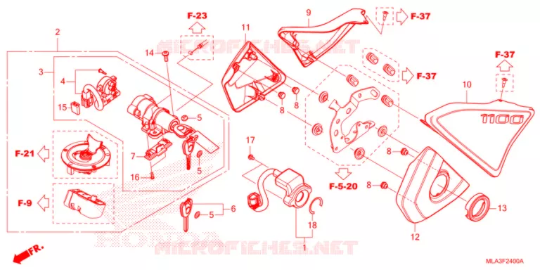 COUVERCLE LATERAL/COMMUTATEUR COMBINE Honda MOTO 1100 REBEL 2022  CMX1100DM