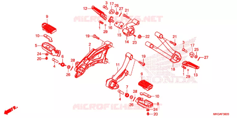 REPOSE PIED Honda MOTO 500 REBEL 2021  CMX500AM