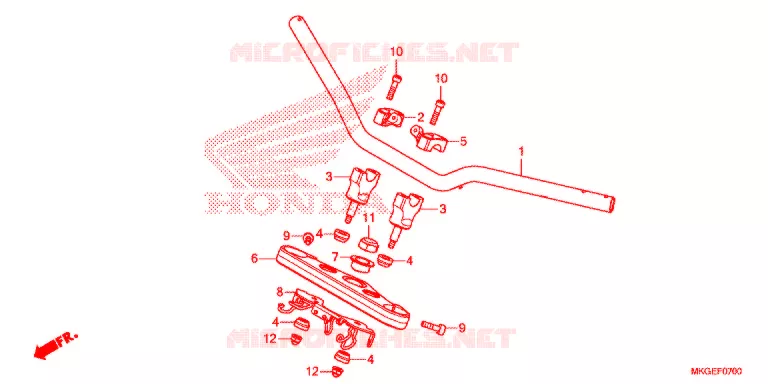 GUIDON - TE DE FOURCHE Honda MOTO 500 REBEL 2021  CMX500AM