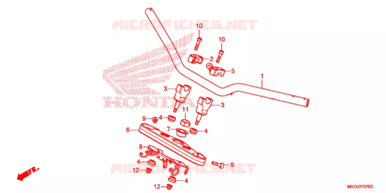 GUIDON - TE DE FOURCHE Honda MOTO 500 REBEL 2021  CMX500AM