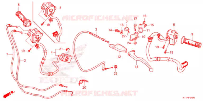 LEVIER DE GUIDON - CABLE - COMMODO Honda MOTO 300 CRF 2021  CRF300LAM