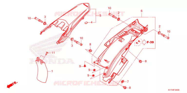 GARDE-BOUE ARRIERE Honda MOTO 300 CRF 2021  CRF300LRAM